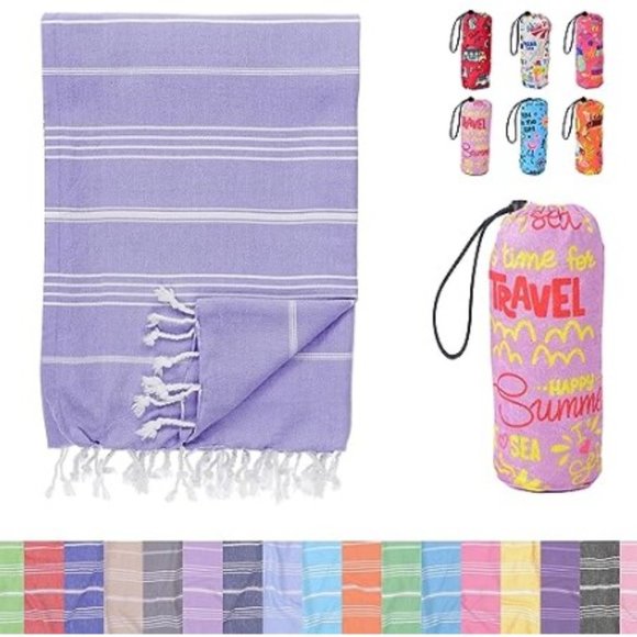 Chimariva Other - Oversized 100% Turkish Cotton Beach Towel w/ Matching Travel Bag
